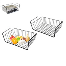 Cesta de almacenamiento para debajo del estante, paquete de 2 cestas organizadoras reutilizables para debajo del armario, estante de almacenamiento