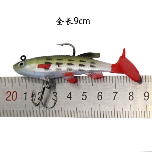 2 esche morbide con amo, spinner bait da 8,5 cm e 13 g, ideali per la pesca e l'affondamento. 2