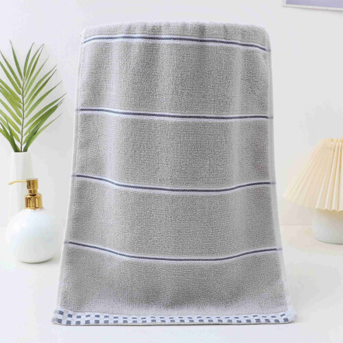 Serviette de bain en coton gris 73 x 34 cm