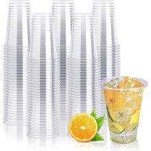 Lot de 300 gobelets en plastique transparent de 30 cl (10 oz), gobelets jetables en PET, parfaits pour les fêtes d'anniversaire, les cérémonies et