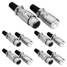 Conector XLR macho/hembra a jack de audio de 1/4", conector de micrófono seguro de 3 pines con extremos de bloqueo.