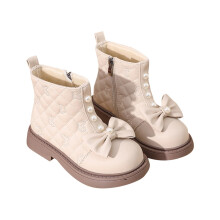 Bottes pour tout-petits, bottines en cuir tendance pour filles, chaudes et confortables, bottes de neige pour enfants, Z02 Beige, 5,5-6 ans