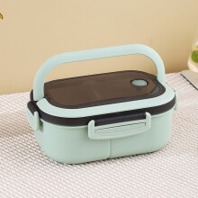 Boîte à bento compartimentée à double couche pour la maison et le bureau ; compatible micro-ondes.