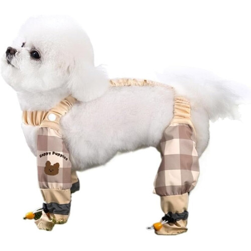 Botas impermeáveis para cães com suspensórios e solado antiderrapante.