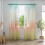 Perdea, gradient curcubeu ecran de culoare dormitor cu bandă lată, material textil, 2 buc 1