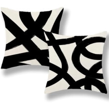 Linen Pillow Covers 18x18 in, Set of 2 Navy Blue