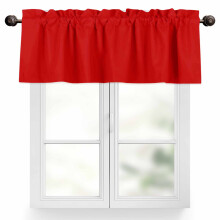 Cantonnière rouge de Noël pour fenêtres, 107 x 30 cm, rideau à œillets pour cuisine, tamisant la lumière, pour salon et chambre, 1 panneau