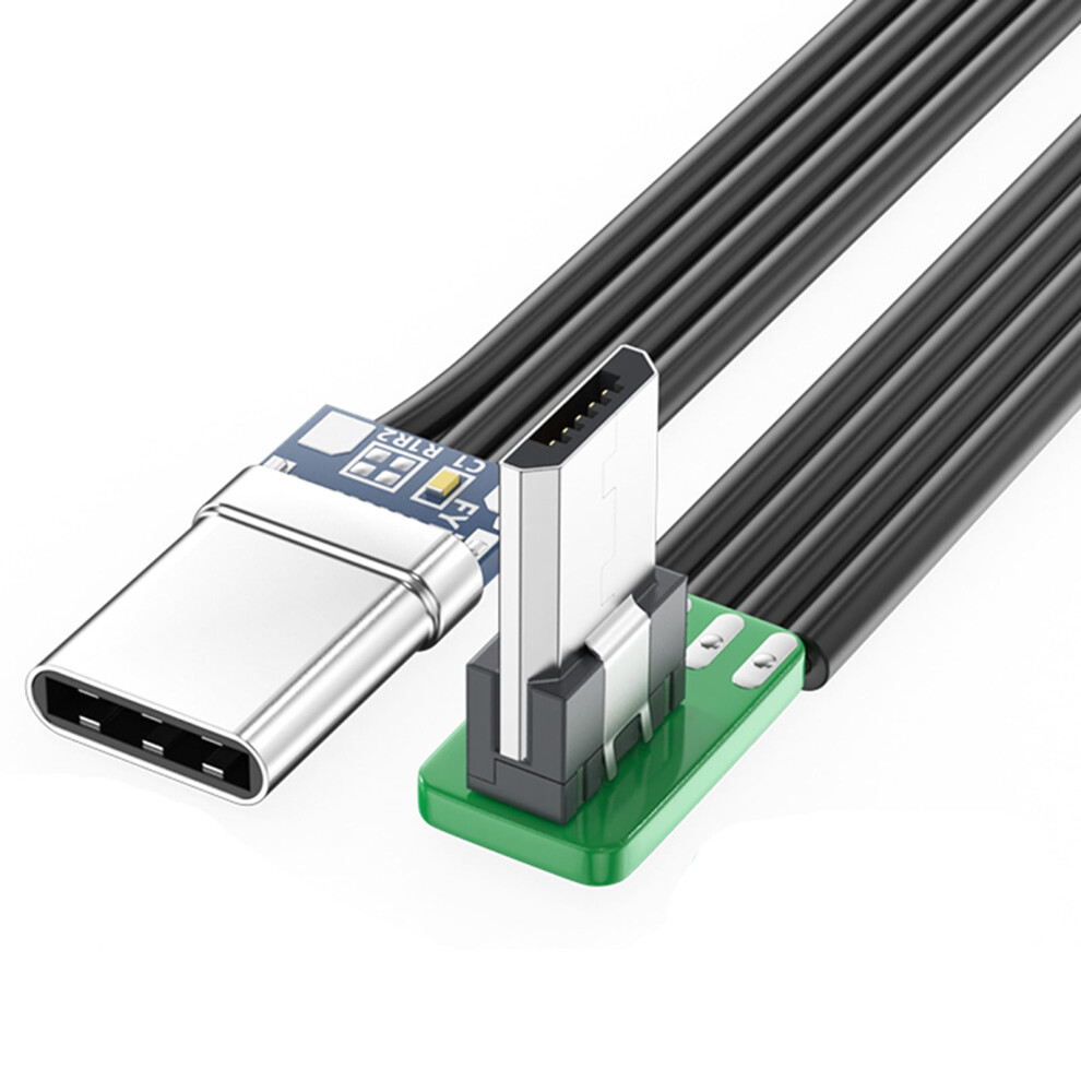 Short Usbc Flat Thin Ribbon Fpc Cable Usb Typec 90 Degree To Microusb For Data And Charging 9450273934617