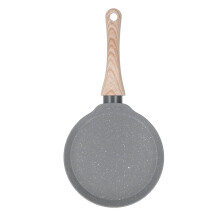 11‑inch Aluminum Frying Pan with Wooden Handle, Non‑Stick, Fast‑Heat, Grey, Ideal for Omelets & Home Cooking
