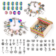 Bracelet de perles de cristal à faire soi-même pour filles de 7 à 11 ans, kit de bijoux colorés – Compatible avec Little Guy Gifts