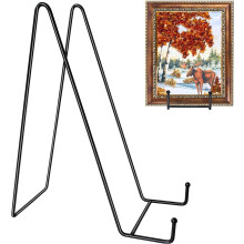 Lot de 4 supports en métal noir de 30 cm pour assiettes, cadres, livres, chevalets, photos, plateaux et objets d'art de table – Compatibles avec