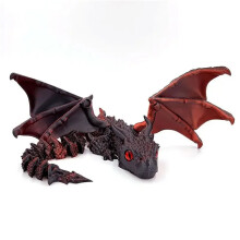 1 peça Dragão 3D Giratório Articulado Presentes Estátua de Dragão Realista para Decoração de Paisagismo Figuras Impressas Animais