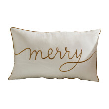 Taie d'oreiller blanche de Noël 50 x 30 cm avec fermeture éclair invisible, confectionnée en polyester résistant à la décoloration, idéale