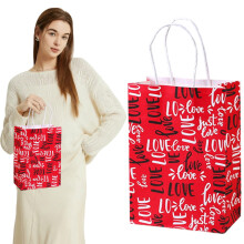 Sacs en papier avec poignée en forme de cœur pour la Saint-Valentin, mariage ou anniversaire.