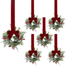 Conjunto de Guirlandas de Natal Clássicas para Janela - Decoração de Natal Reutilizável para Casa e Escritório, Pacote com 6 unidades