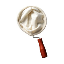Handmade Reusable Flannel Coffee Filter Cloth with Wooden Handle – Compatible with Pour-Over Brewers