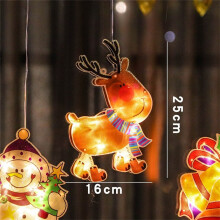 Guirlande lumineuse LED de Noël pour fenêtre avec ventouse, fonctionne à piles, coffret cadeau – Compatible avec les décorations de Noël
