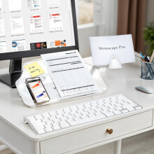 MemoScape PRO Verstelbare Documentenhouder voor op het Bureau – Vermindert Nekklachten, Verhoogt de Productiviteit – Wit, Geschikt voor Standaard