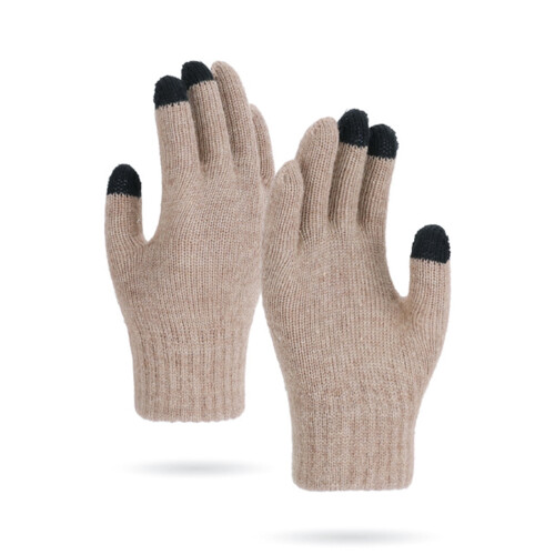 Πλεκτά θερμικά γάντια Unisex, με επένδυση fleece, σχεδιασμός οθόνης αφής πέντε δακτύλων