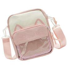 Bolso bandolera transparente estilo japonés Itabag, bolso de hombro con diseño de gatos encantadores, bolso estilo Harajuku, bolso para teléfono