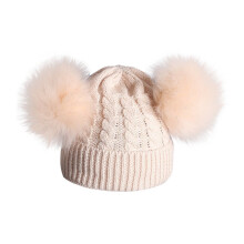 kids Winter Hat,Hat Children Baby Knitting Wool Pom Pom Winter Warm for Cold Weather,Winter Hats for Kids,Z01 Beige,One Size