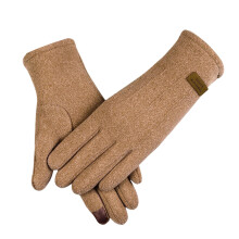 Trendy winterhandschoenen voor dames, schermvriendelijke, warme fleecegevoerde handschoenen voor smartphonegebruik in de winter, koffiekleur, één