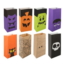 Halloween-paperiset herkkupussit, 8 kpl erilaisia malleja, hirviö, kurpitsa, kissa, kallo juhlalahjoiksi, karkeiksi, lahjoiksi, karkki vai herkku