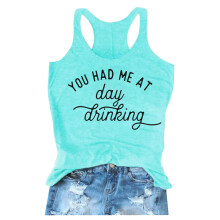 Γυναικείο Αμάνικο Μπλούζα You Had Me At Day Drink Summer με Στάμπα και Στρογγυλή Λαιμόκοψη,