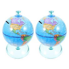 Globe Bank Set van 2 Onbreekbare Spaarpotten en Bureauornamenten, Multifunctionele Spaarcontainer