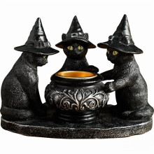 Halloween-kissanoita-kattilakynttilänjalat – hartsipöytäkoriste sisä- ja ulkotiloihin, takka ja hylly – yhteensopiva tavallisten