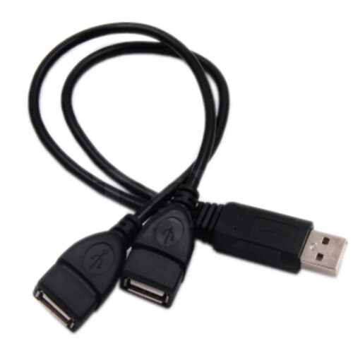Καλώδιο διαχωριστή USB2.0 αρσενικό σε δύο θηλυκά USB, καλώδιο δεδομένων 2 θυρών USB Hub 1