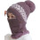 Conjunto de gorro e balaclava feminino de inverno, forrado com lã, com máscara e cachecol com pompom. 1