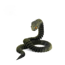 Ornamento de cobra impresso em 3D, realista, luminoso e com articulações móveis.
