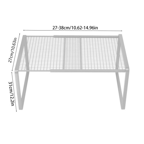 Closet Shelf Organizer Adjustable Stackable 3-Tier 2
