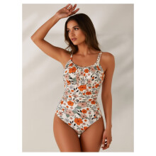 Traje de baño de una pieza para mujer con control de abdomen.