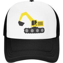 Boys' Excavator Trucker Hat for Toddler Youth, Adjustable Snapback Mesh Baseball Cap for Boys and Girls
