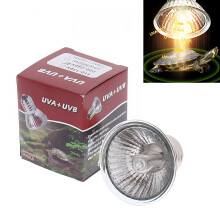 Ampoule chauffante UVA+UVB3.0 HIBIBUD 25/50/75W pour reptiles et tortues, avec régulateur de température.
