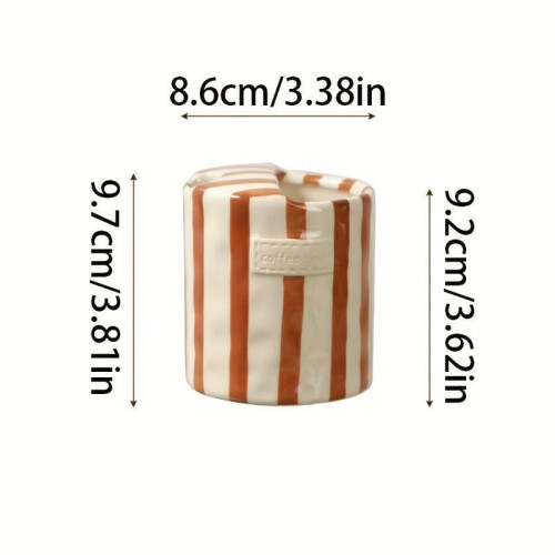 Keramisk krus Retro stripete håndmalt 12oz