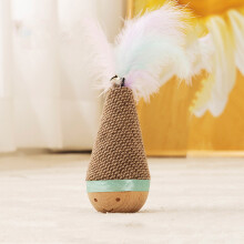 Hračka na hraní pro kočky, peří a zvonek, design Lunatic Doll pro úlevu od stresu (A)