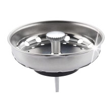 Bathroom and Washroom Sink Plug Stainless Steel Kitchen Sink Strainer Waste Plug Argent
