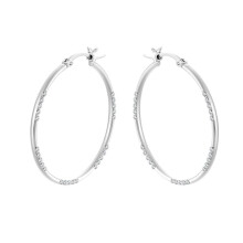 Minimalistische zilveren oorringen met zirkonia – Grote, lichtgewicht, hypoallergene oorringen voor dames (36 mm, 48 mm, 65 mm)