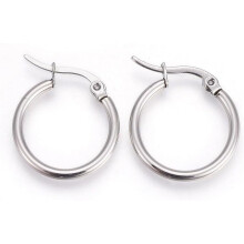 2 par 15 mm 304 rustfritt stål bøyleøreringer øredobber ringformet for kvinner menn unisex smykker og håndverksmateriale sølv