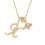 Heart-shaped diamond-encrusted initial pendant necklace 1