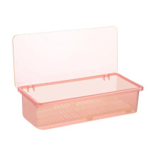 Flatware Organizer Tray with Lid – Plastic Countertop Silverware Storage Container, Cooking Utensil & Dinnerware Holder (B)