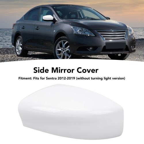 White ABS Side Mirror Cover for Sentra 2012-2019 Left Wing Housing 2