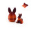 Easter 3D Printed Bunny Ears Egg Set 3D Printed Egg Set Easter Craft Ornament Children's Storage (Twilight Red) 4