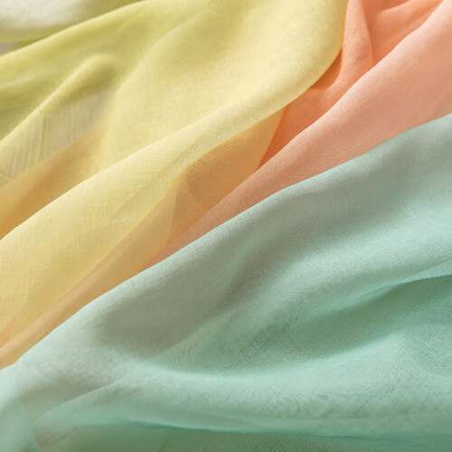 Perdea, gradient curcubeu ecran de culoare dormitor cu bandă lată, material textil, 2 buc 2