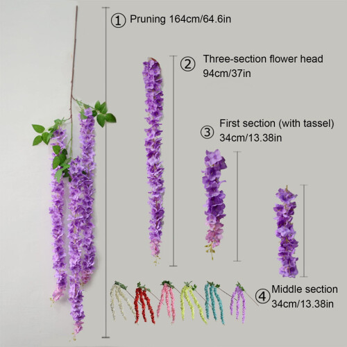 Artificial Wisteria Garland 5.38 ft White 2