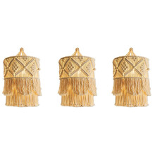 3X Handmade Wall Lampshade Bohemia Macrame Boho Decor Handcraft Tassel Background Headboard Hanging