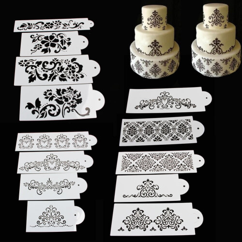 Lace Flower Cake Fondant Cookie Side Baking Stencil Wedding Decorating DIY Tools 1